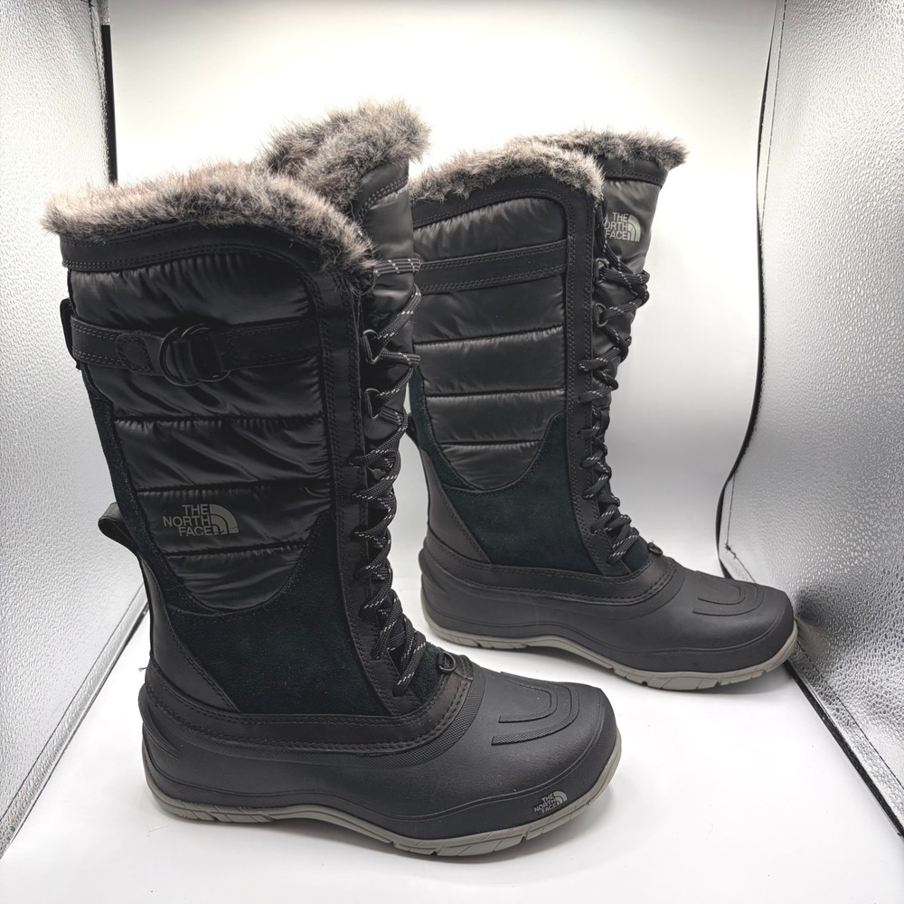 The North Face Shellista II Tall 8.5 Black Waterproof Faux Fur Snow Boot Winter